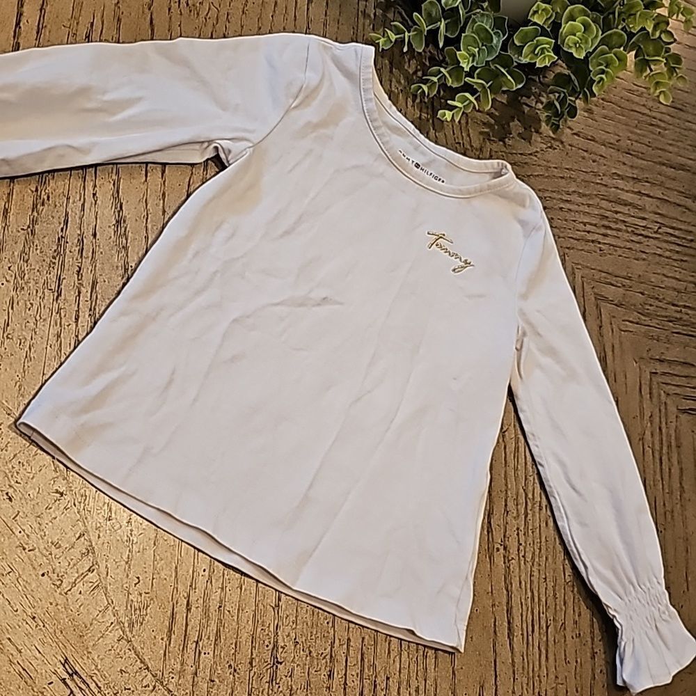 4T white long sleeve top Tommy